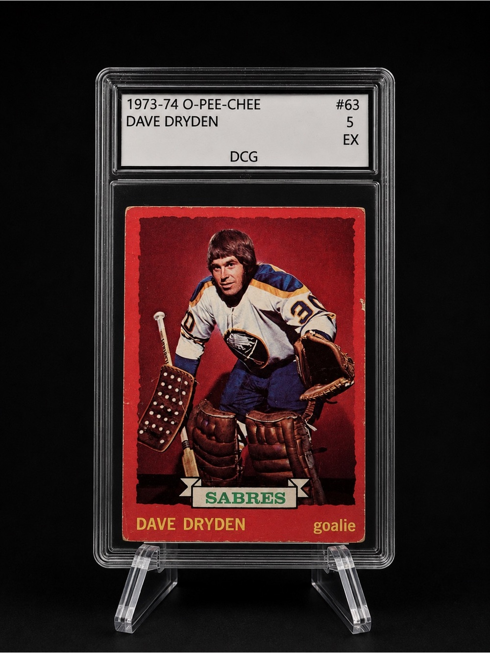 Dave Dryden 1973-74 Hockey Card - Red